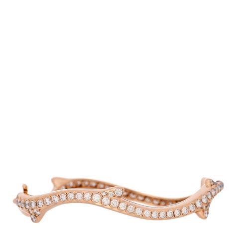 CHRISTIAN DIOR 18K Rose Gold Diamond Bois de Rose Pave .